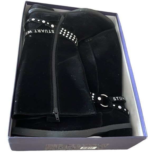 NIB Stuart Weitzman Black Suede Saloon Women's Boots - Size 5 - Picture 9 of 11